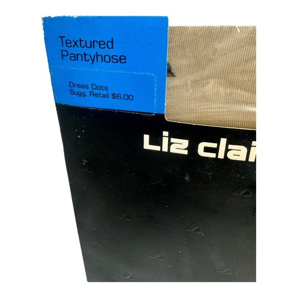 Liz Claiborne Vintage Textured Pantyhose Black Size 3 NIB - Picture 3 of 5